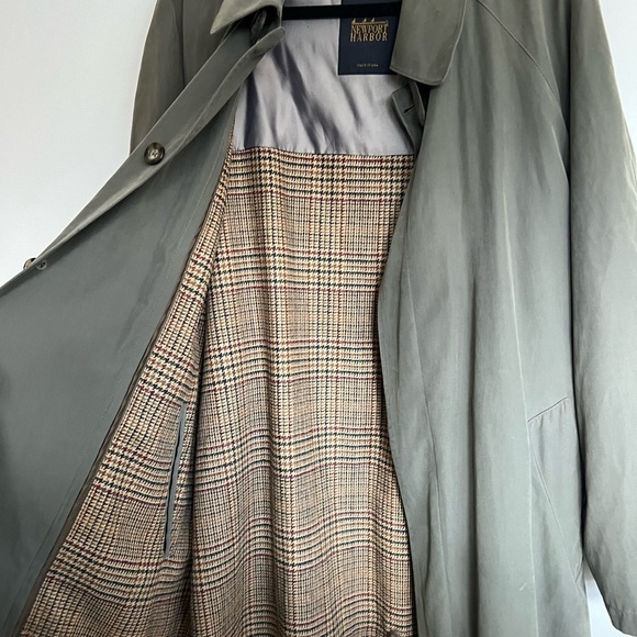 Vintage Newport Harbor Forest Green Trench Coat - Picture 4 of 11